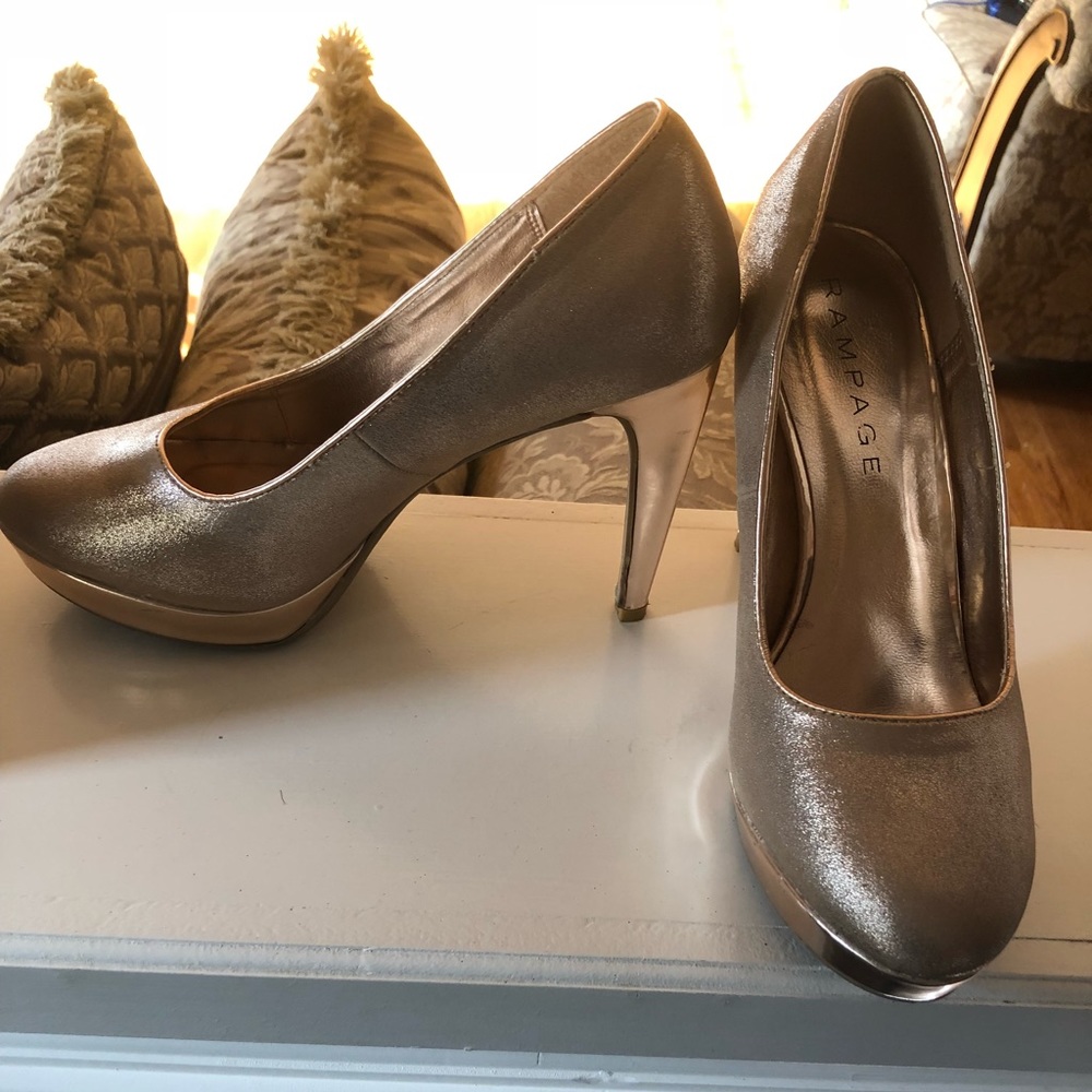Rose gold pumps